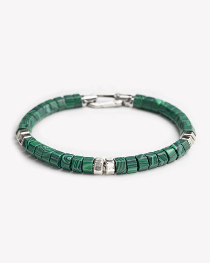 Hexagon Malachite bracelet on the front