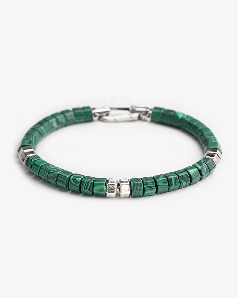 Bracciale Hexagon Malachite frontale