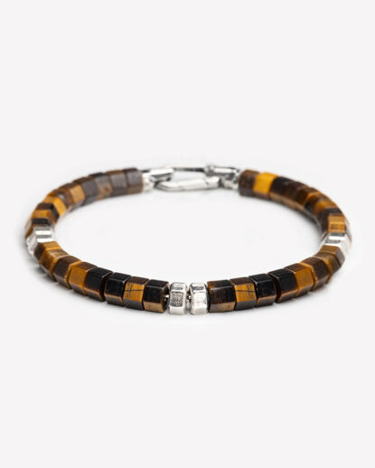 Hexagon Front Tiger Eye Bracelet