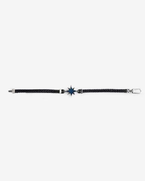 Bracciale cordino Asteria steso blu