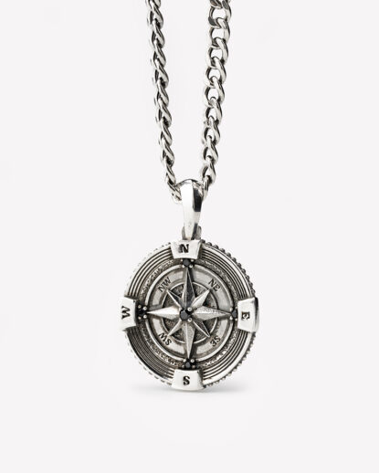 Vertical compass rose pendant