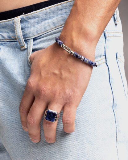 Solidarity hexagon bracelet worn by men